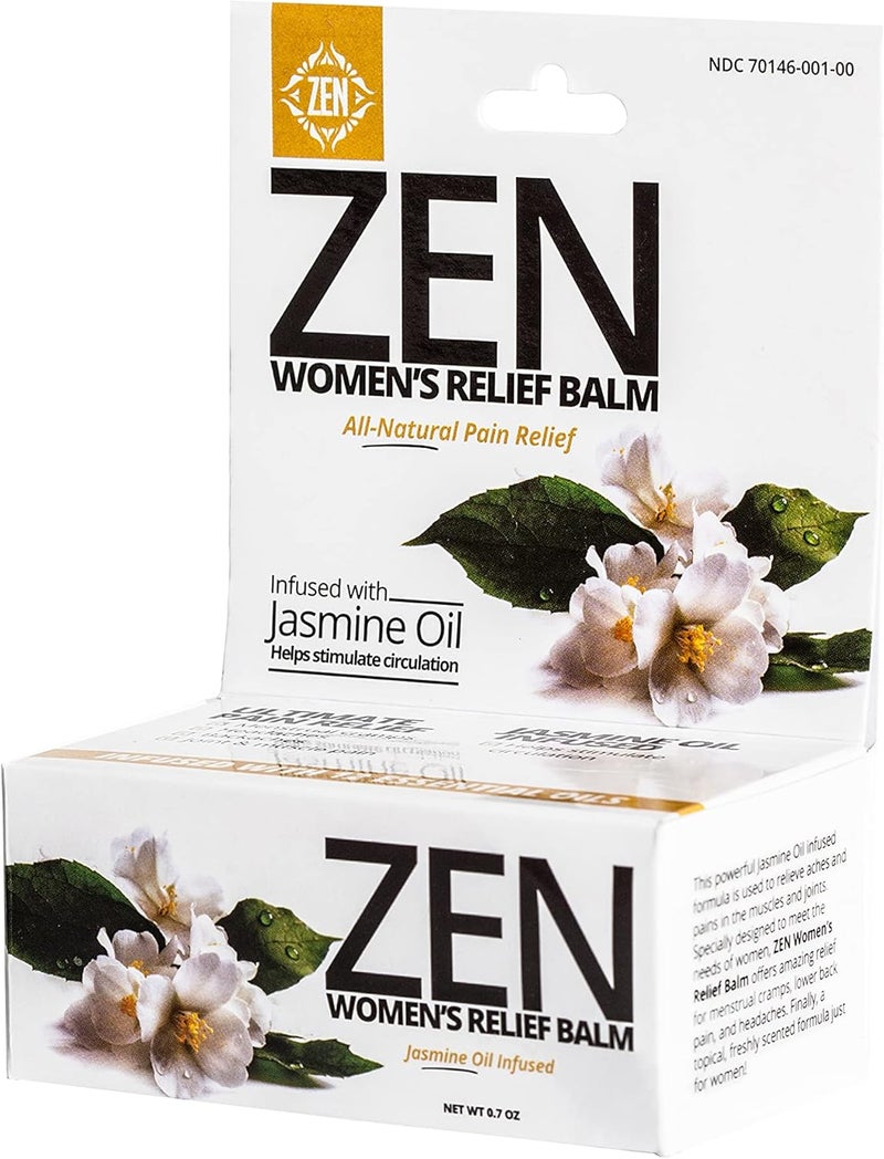 Zen بلسم تخفيف آلام النساء من زين - مسكن طبيعي بالكامل مع زيت الياسمين 11 زيت أساسي يعمل بشكل رائع لتخفيف آلام الدورة الشهرية وآلام الظهر والصداع وآلام المفاصل والعضلات 07 أونصة عبوة واحدة - Image 3