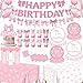 REDWORD Pink Bow Party Decorations 153Pcs Bow Birthday Party SuppliesServes 24 with Plates and Napkins Tablecloth and Banner Balloons for Pink Girls Birthday Decorations - Image 3