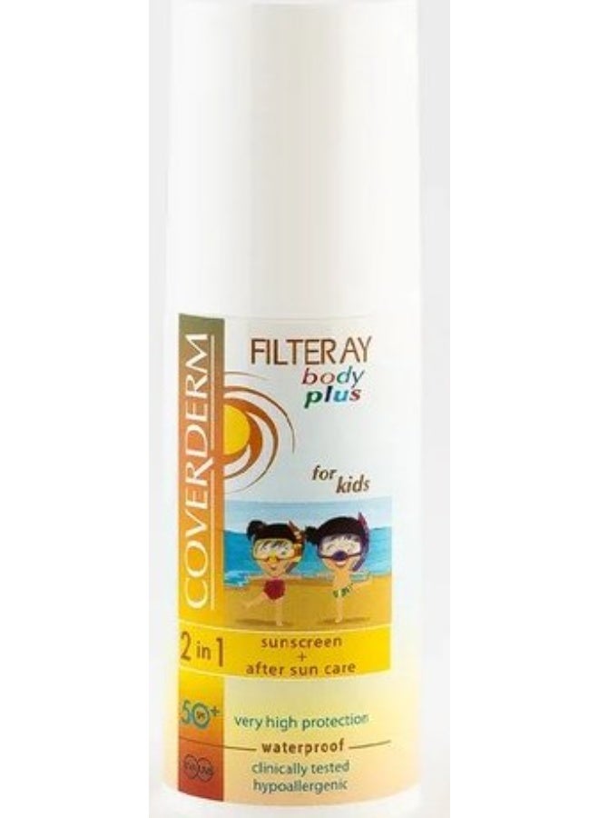 Coverderm Filteray Body Plus Kids SPF 50+ 100ml – 2-in-1 Sunscreen & After Sun Care - Image 4