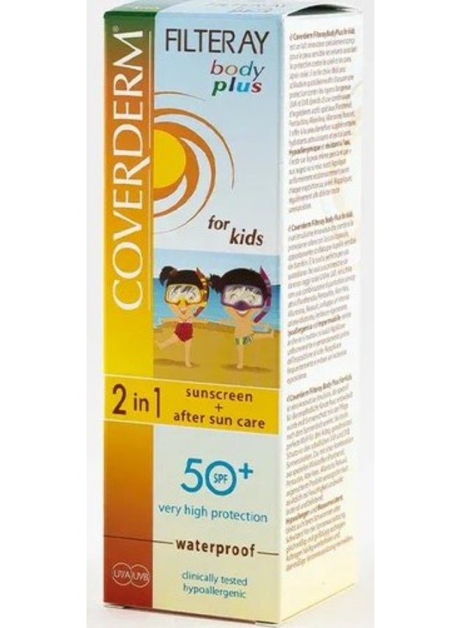 Coverderm Filteray Body Plus Kids SPF 50+ 100ml – 2-in-1 Sunscreen & After Sun Care - Image 3