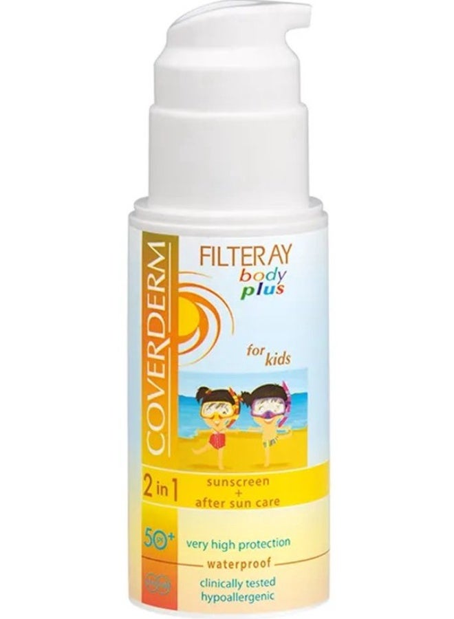 Coverderm Filteray Body Plus Kids SPF 50+ 100ml – 2-in-1 Sunscreen & After Sun Care - Image 5