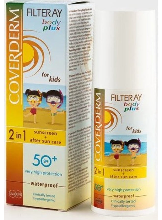 Coverderm Filteray Body Plus Kids SPF 50+ 100ml – 2-in-1 Sunscreen & After Sun Care - Image 1