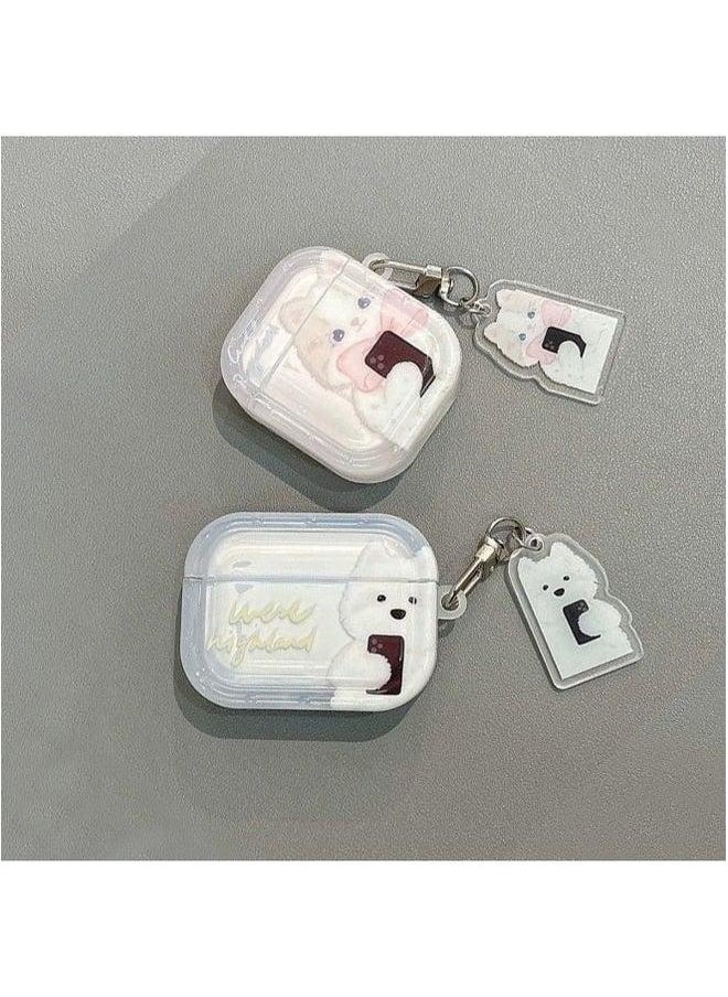Generic - For Apple Wireless Bluetooth 1/2/3/4 Generation Protective Cover Pro Cat Dog Earphone Case-Colour:Dog Case + Pendant-Applicable Model:Airpods Pro2 - Image 1