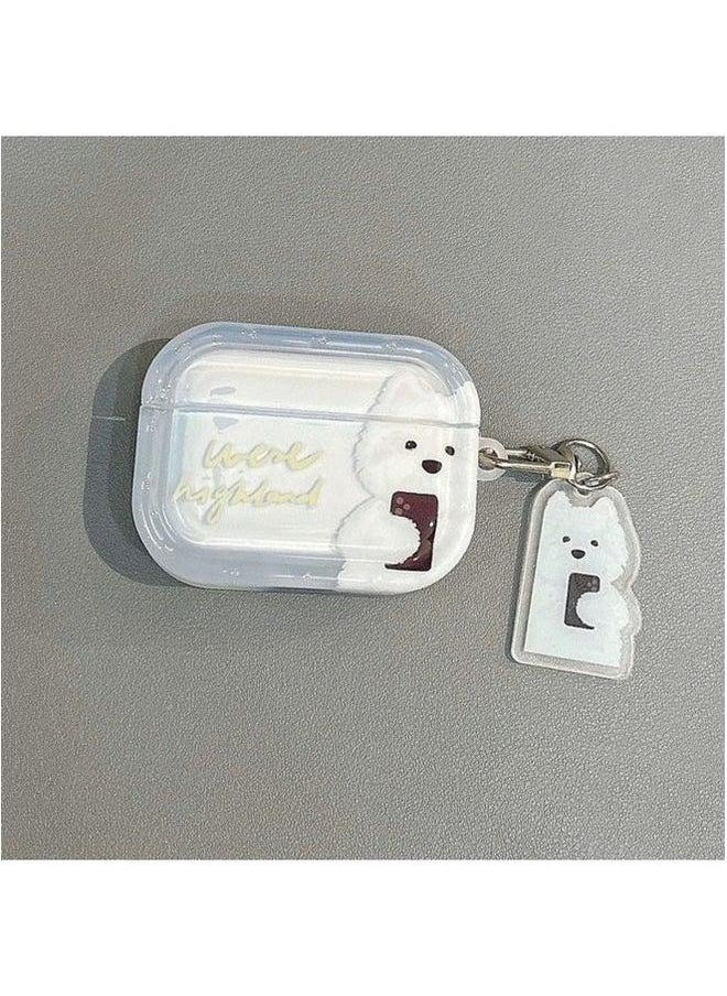 Generic - For Apple Wireless Bluetooth 1/2/3/4 Generation Protective Cover Pro Cat Dog Earphone Case-Colour:Dog Case + Pendant-Applicable Model:Airpods Pro2 - Image 1