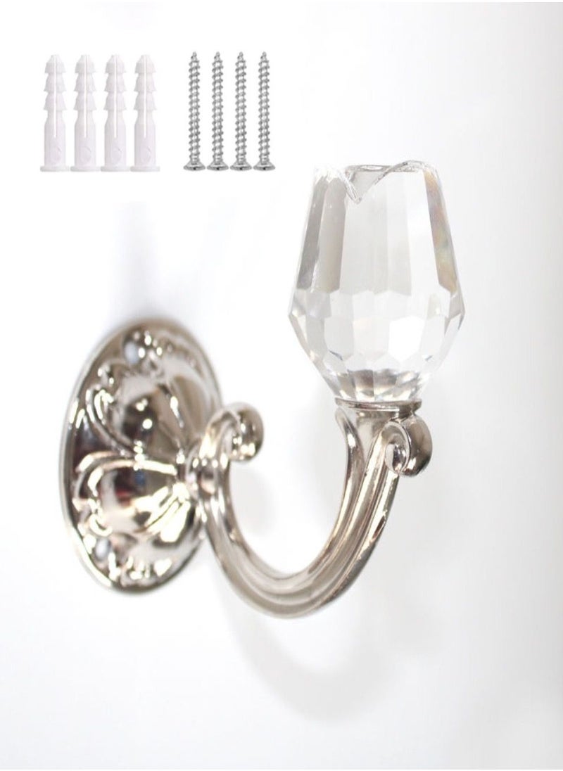 Golden Homee قطعتان من خطافات الحائط لتزيين حامل الستارة الكريستال  - Image 3