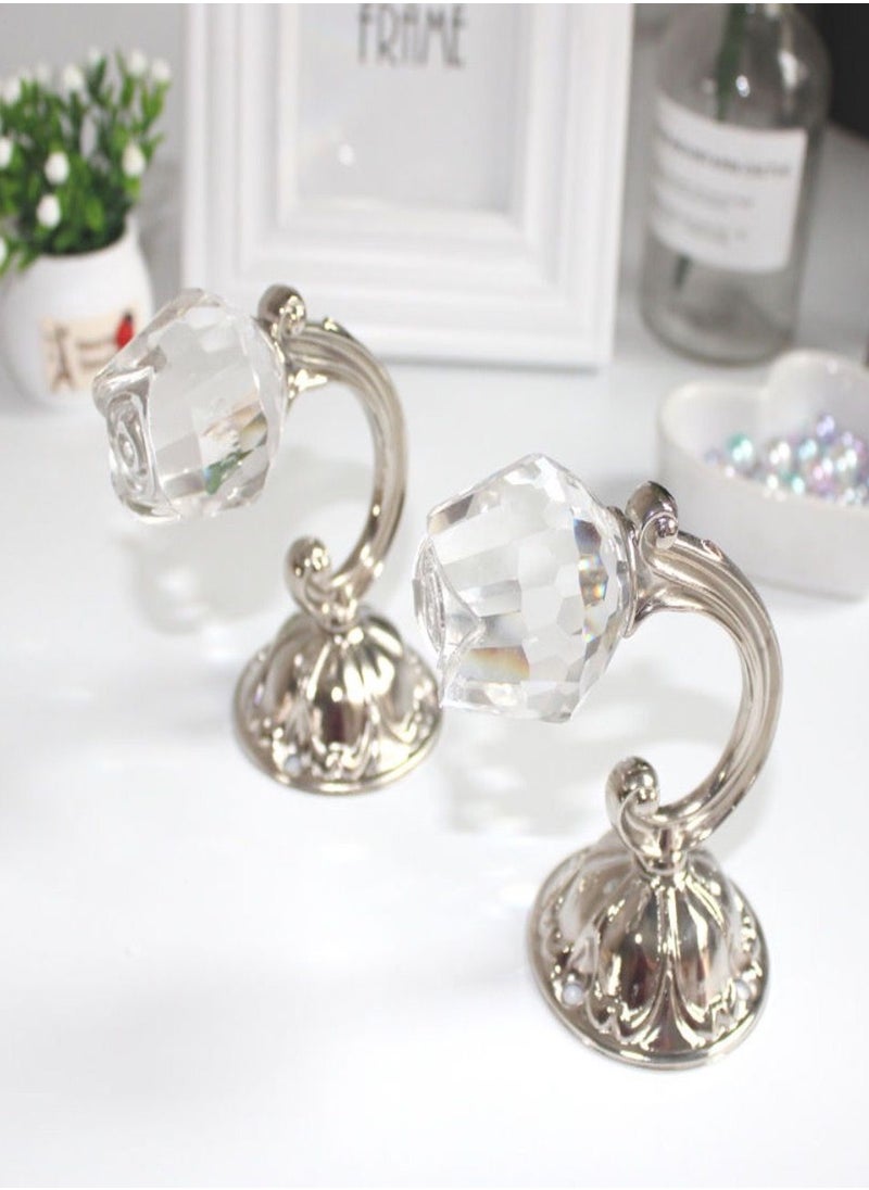 Golden Homee قطعتان من خطافات الحائط لتزيين حامل الستارة الكريستال  - Image 1