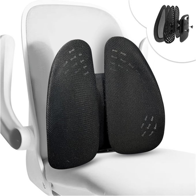 MESH BACK LUMBAR SUPPORT BACK SUPPORT SEAT CUSHION WITH BREATHABLE MESH FOR OFFICE CHAIRS CAR 40X40 CM
