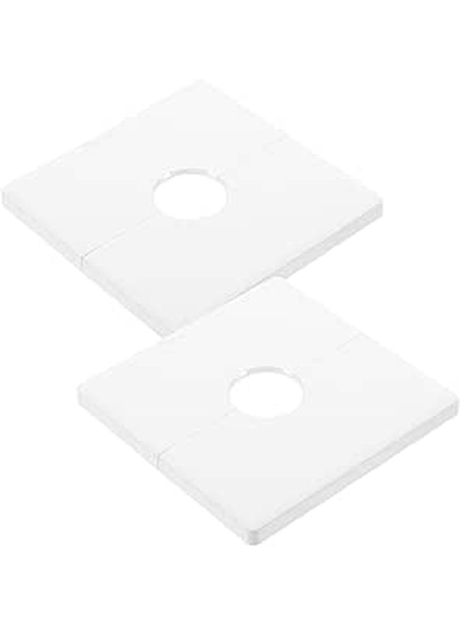 2pcs Adhesive Cable Pass Through Wall Hole Cover Plate White 22mm Opening Removable Outlet Protector For Socket Panel - Image 1