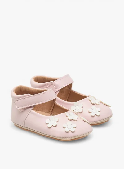 Barefeet Floral Accent Booties with Hook and Loop Closure