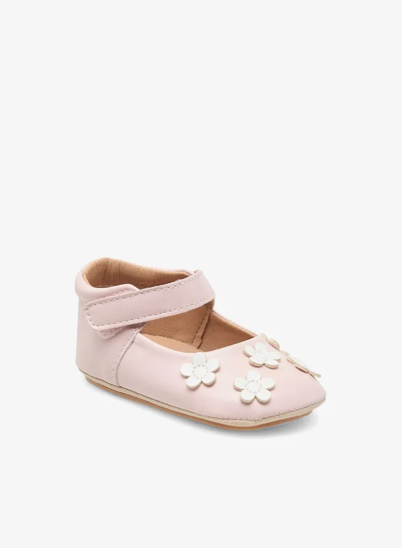 Barefeet Floral Accent Booties with Hook and Loop Closure