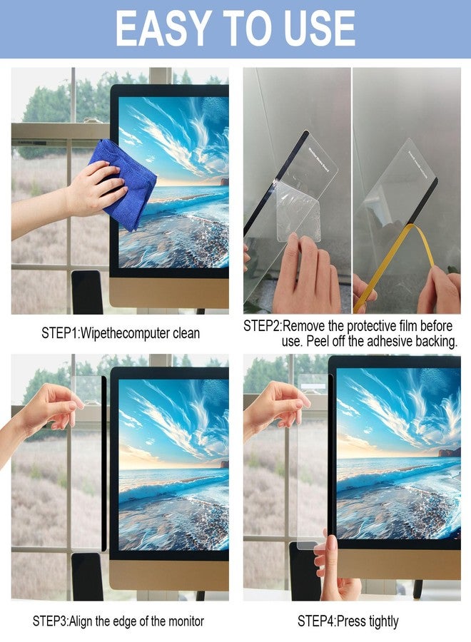 Tesdluy 2PCS Computer Monitor Memo Board, 11" x 3.1"Clear Acrylic Office Desk Accessories, Computer Monitor Side Note Holder, Message Board for Sticky Notes, Reminders & Memos - Image 5