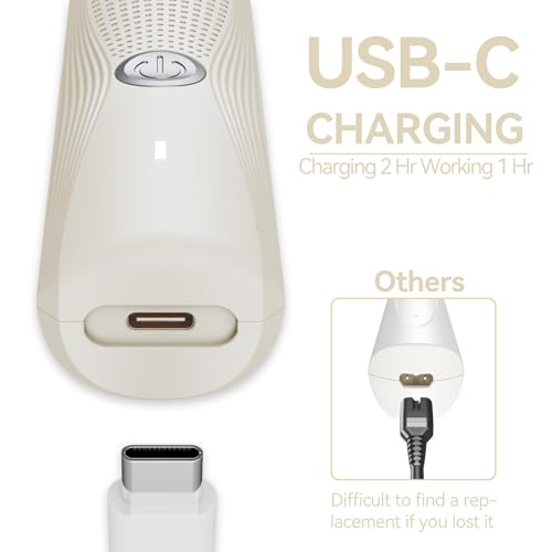 unibono 3-in-1 Electric Razor for Women - Waterproof Bikini Trimmer,Rechargeable Electric Shaver for Lady,Pubic Hair Trimmer Women,Personal Trimmer Groomer for Body Hair (Cream, LY) - Image 4