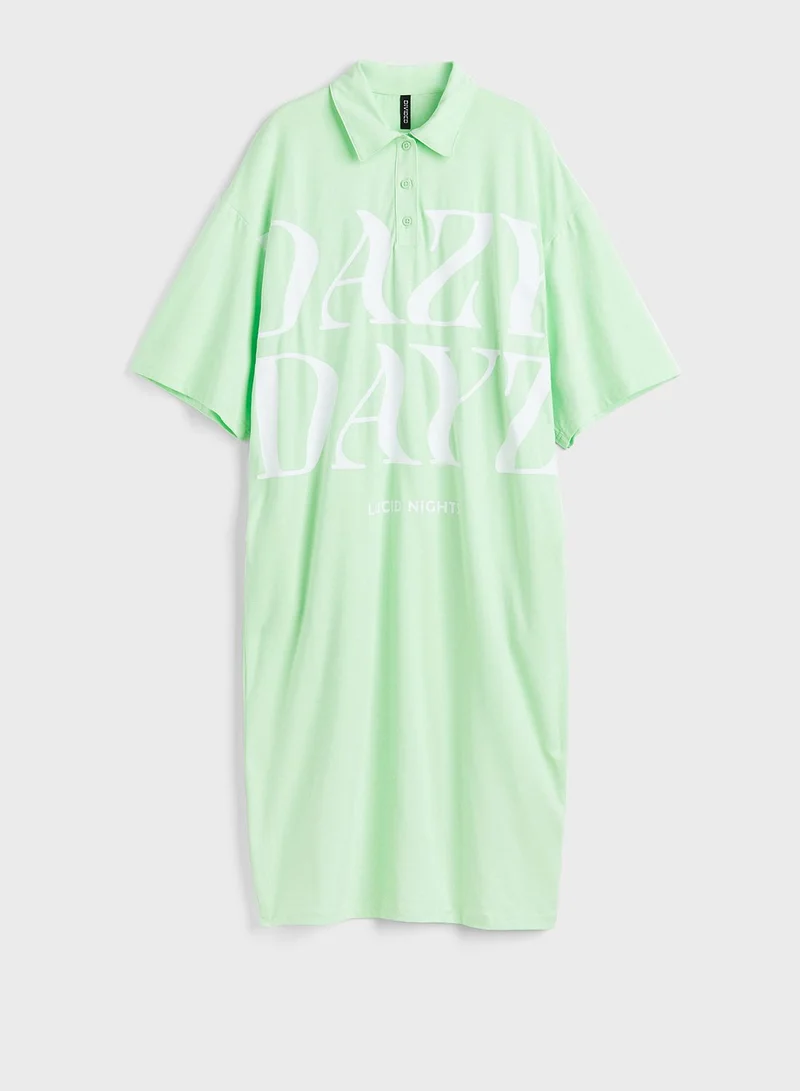 H&M Oversized Graphic Dress
