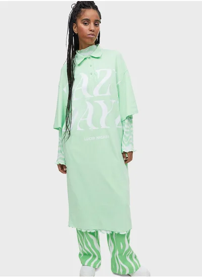 H&M Oversized Graphic Dress