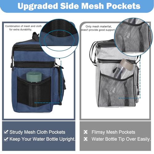 GLENKEY Double Deck Insulated Lunch Box, Expandable Large Lunch Bag Leakproof Cooler Bag Lunch Pail for Men Women Adults Work Shifts Travel Daytrip,16L,Blue - Image 5