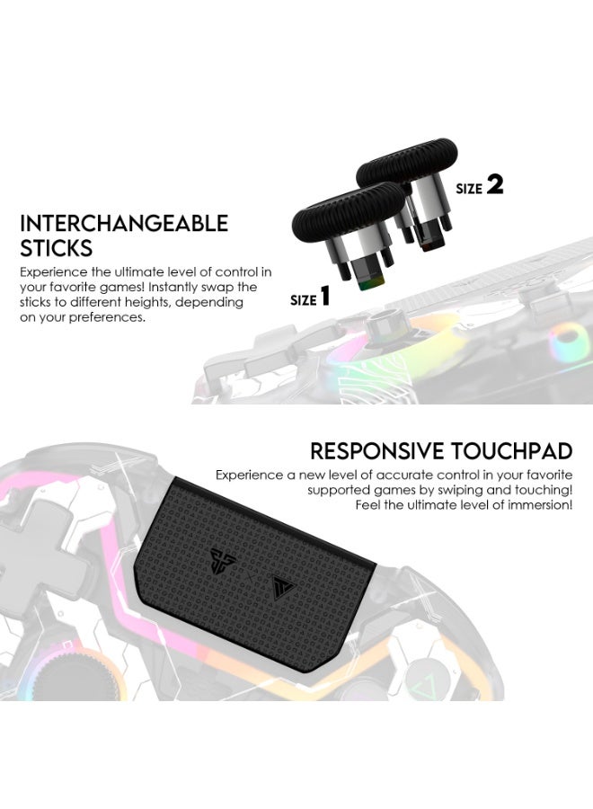 FANTECH NOVA PRO WGP14V2 Wireless gamepad Anti-Drift Hall Effect Sticks and Force-switchable Tirgger Wired Controller for PS4 - Image 4