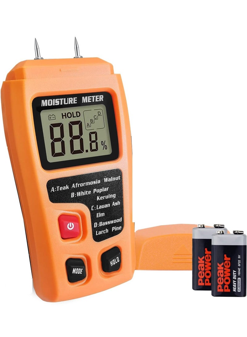 Wood Moisture Meter For Logs Firewood, Moisture Meter For Wood Firewood Moisture Meter For Lumber, Digital Moisture Detector, Pin-Type Water Leak Detector Tester For Wood Firewood Paper Floor, Yellow - Image 1