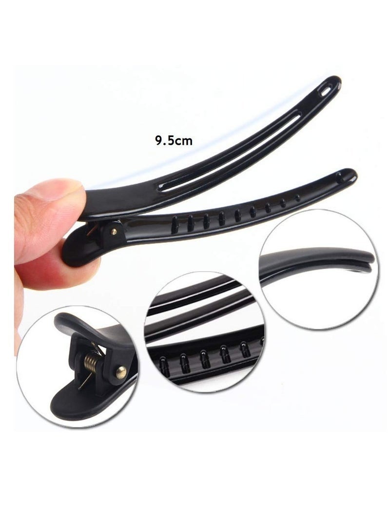 ليالي 12PCS Hair Sectioning Clips with 1PCS Professional Anti-Static Metal Tail Hair Comb, Makeup Hairdresser Clipsfor Styling of Women Girls, Hairdressing Salon Tool Set (Black) - Image 3