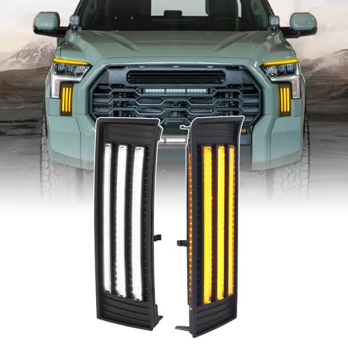 TBHOO LED Daytime Running Lights For 2022 2023 2024 2025 toyota Tundra Fog Lights CrewMax SR SR5 Limited DRL Assemblies Replacement black lens (DRL1) - Image 1