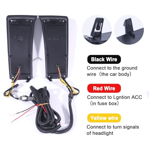 TBHOO LED Daytime Running Lights For 2022 2023 2024 2025 toyota Tundra Fog Lights CrewMax SR SR5 Limited DRL Assemblies Replacement black lens (DRL1) - Image 5