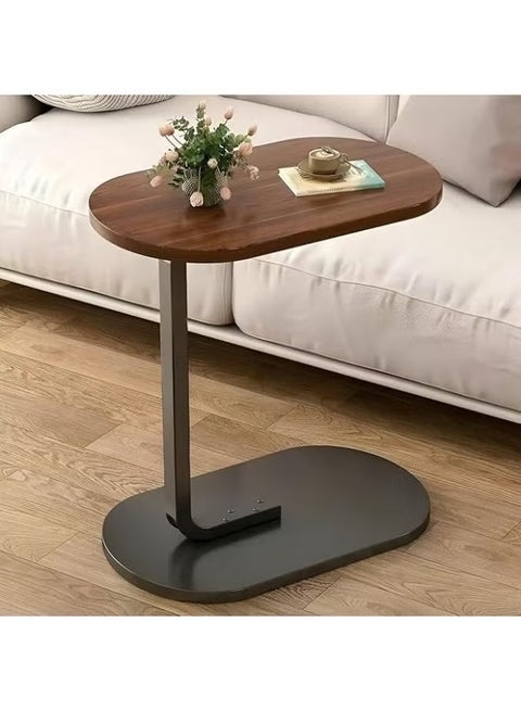 A compact, modern side table for the living room, featuring a wooden and metal top, ideal for use as a sofa, bedside table, snack stand, or laptop stand. Its simple, space-saving design complements any home décor.
