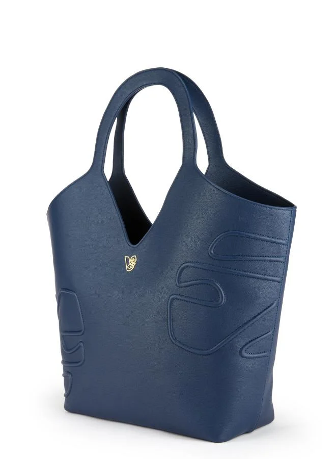 Veganologie Maze Tote Bag in Blue Made from 18 Recycled Bottles