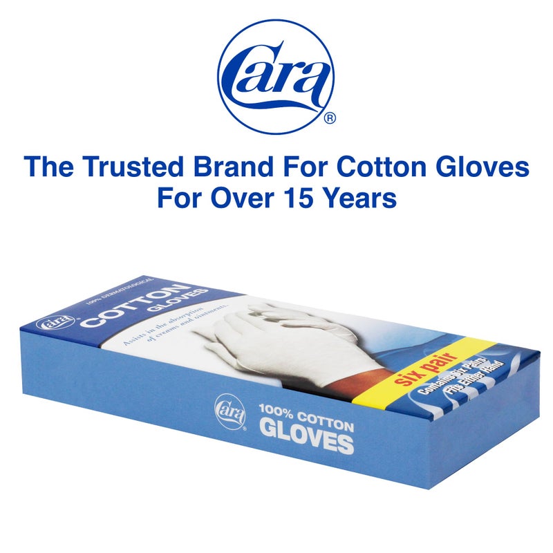 CARA Moisturizing Eczema Cotton Gloves, Small, 6 Pair - Image 2