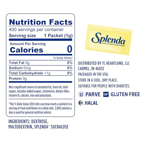 SPLENDA سوبليندا محلي السكر بدون سعرات حرارية، عبوات 400 قطعة - Image 5