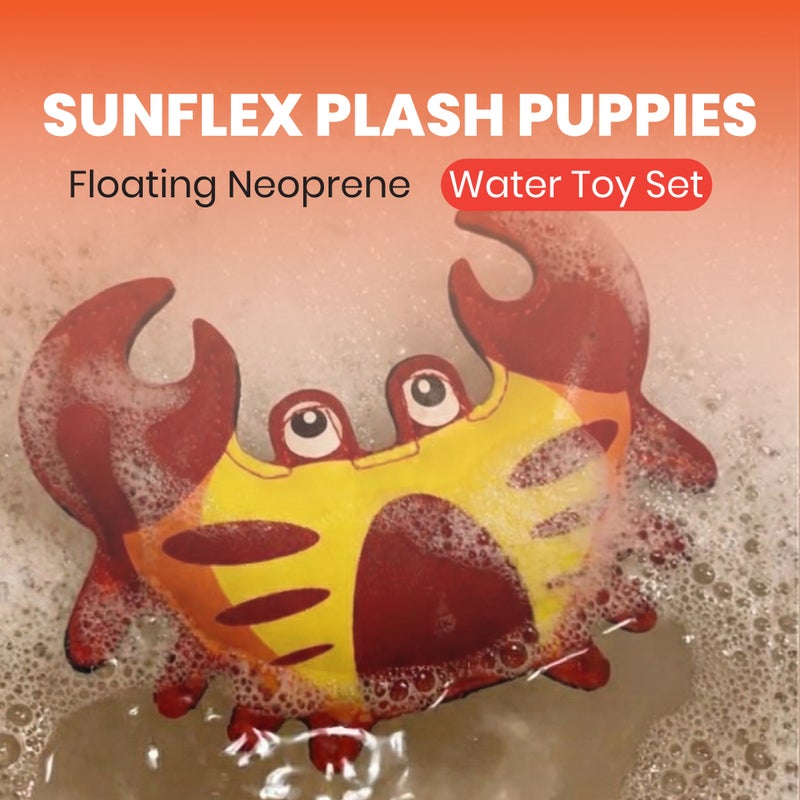 صنفليكس مجموعة ألعاب المياه العائمة صن فليكس سبلاش بابيز للأطفال | قنديل البحر السلطعون الفقمة الحبار للمسبح والشاطئ - Image 2