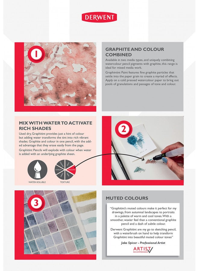 Derwent Graphitint Pencils, Metal Tin, 12 Count (0700802) - Image 4