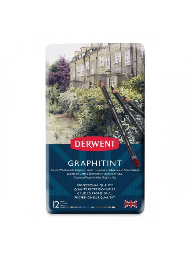 Derwent Graphitint Pencils, Metal Tin, 12 Count (0700802) - Image 2