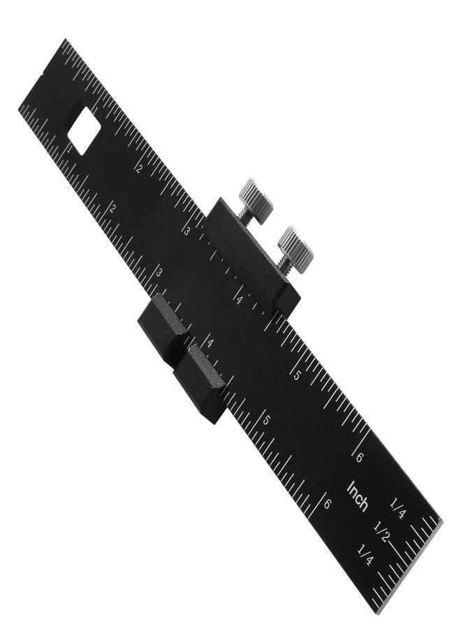 LifCratms Precision Pocket Ruler, 6 Inch Professional Woodworking Ruler Construction Ruler, T Track Marking Measuring Inch and Metric Ruler T-Type Scribing Ruler with Slide Stops - Image 1