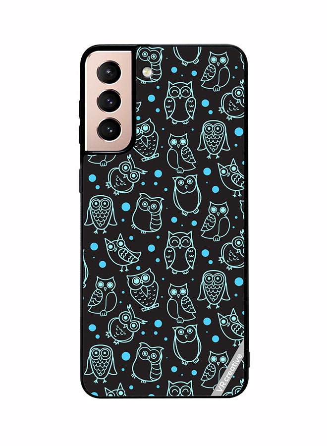 VR CREATIVE Protective Case Cover For Samsung Galaxy S21 5G Night Owl Stroke Design Multicolour - Image 1