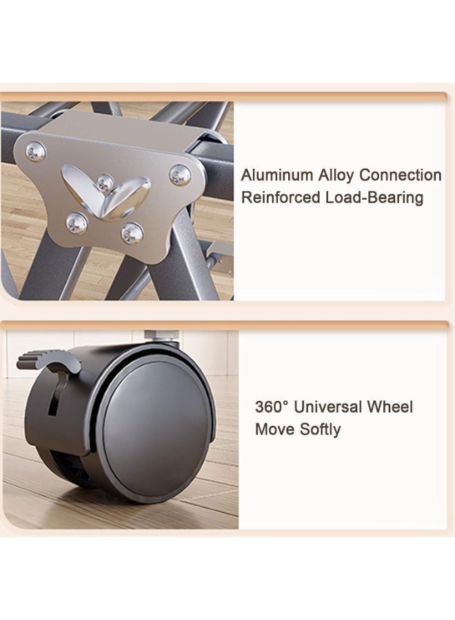 ZERIFAM Heavy Duty Clothes Drying Rack, Foldable Clothes Drying Rack, 3 Height Adjustable Clothes Dryer, 3 Layer Clothes Rack with 4 Shoe Holder, Windproof, Indoor Outdoor Use - Image 4