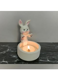 Taşdevri Life Stone Age Life Decorative Rabbit Warming Up By Fire Tealight Candle Holder Tealight  - Image 1