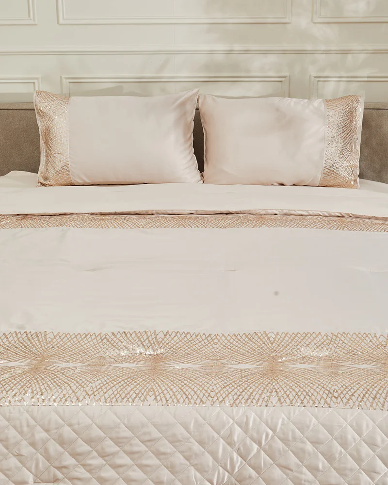 REDTAG Beige 4 Piece Luxury Comforter Set (240 x 220 cm)