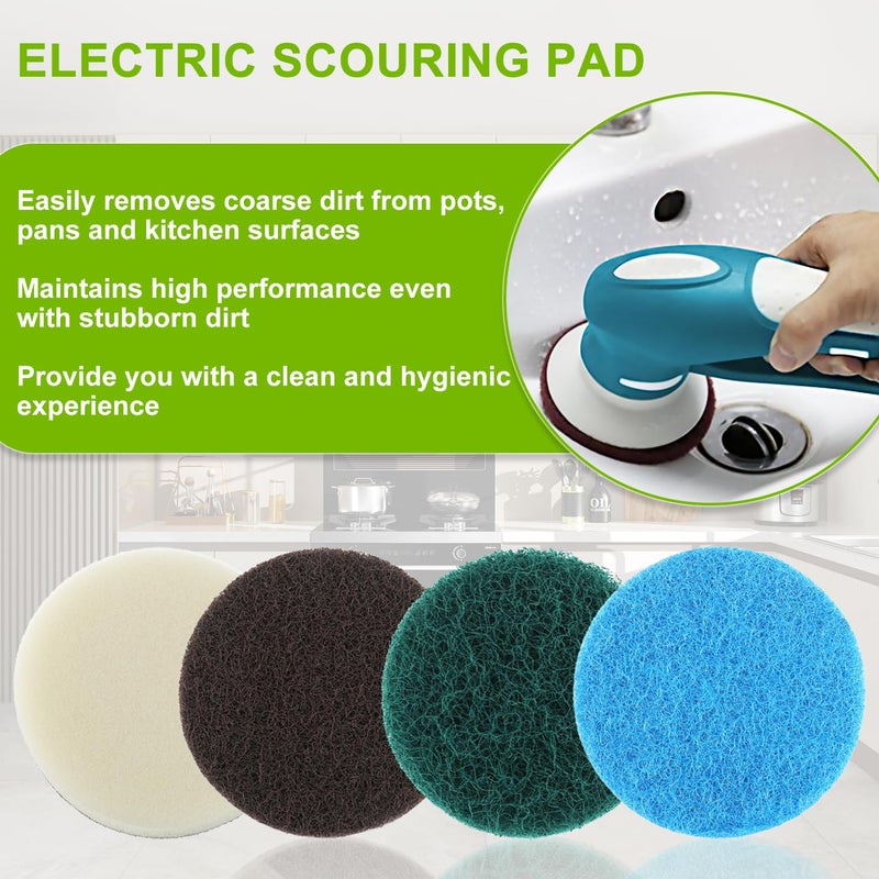 EPLZON 16pcs Electric Cleaning Brush Pad Set 4 Foam Pads 4 Kitchen Mats 4 Performance Pads 4 Microfibre Pads fit for Dremel Versa Cleaning Brush - Image 4