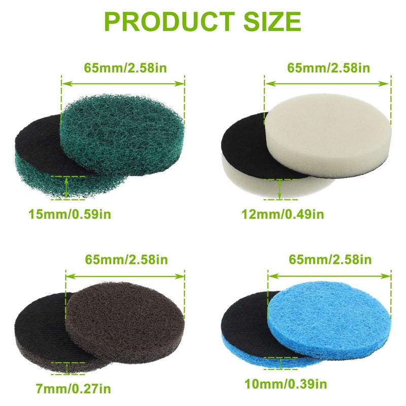 EPLZON 16pcs Electric Cleaning Brush Pad Set 4 Foam Pads 4 Kitchen Mats 4 Performance Pads 4 Microfibre Pads fit for Dremel Versa Cleaning Brush - Image 2