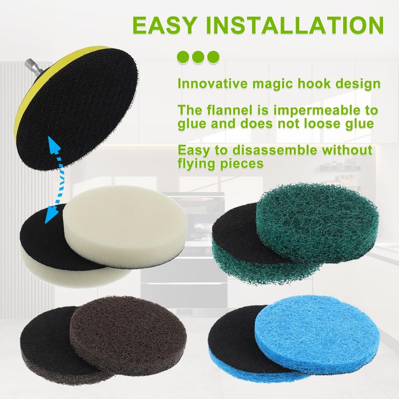 EPLZON 16pcs Electric Cleaning Brush Pad Set 4 Foam Pads 4 Kitchen Mats 4 Performance Pads 4 Microfibre Pads fit for Dremel Versa Cleaning Brush - Image 5
