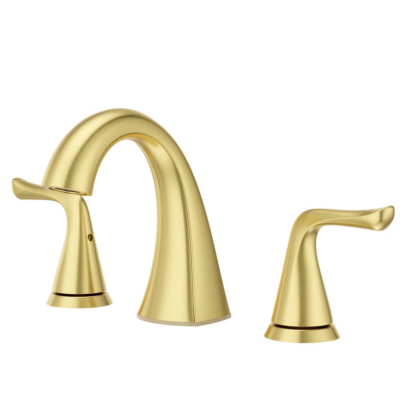 Pfister Willa Bathroom Sink Faucet 8Inch Widespread 2Handle 3Hole NSF Certified Brushed Gold Finish LF049MALBG