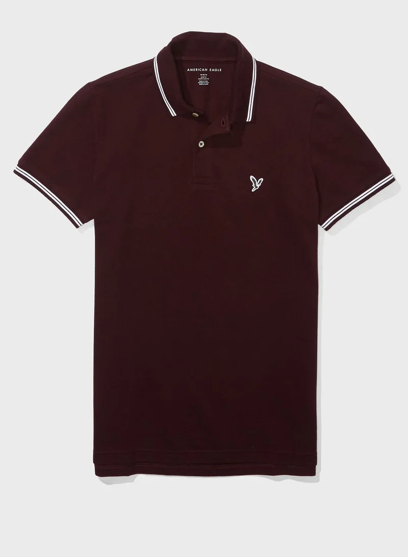 American Eagle Logo Slim Fit Polo