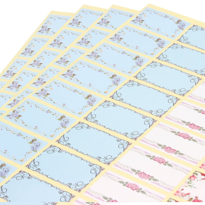Wisdompro Floral Label Stickers, 256 Pcs Self Adhesive Gift Tag Stickers Blank Write on Label for Essential Oil Bottles, Jars and Food Containers - 2 x 1.2 inch - Image 2