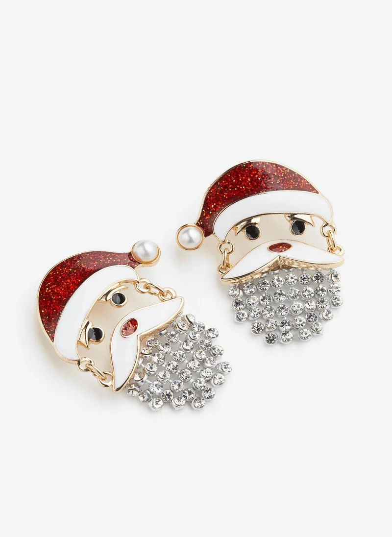 اتش اند ام Glittery Santa Earrings