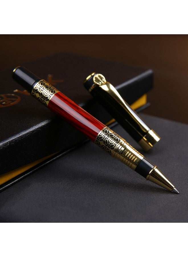 HSK Luxury Gift Pen Ballpoint Pens Black Refill,Classical Retro Style Pen,Best Ball Pen Gift Set For Men & Women Professional Executive,Office,Nice Pens Classy Gift Box (Red) - Image 2