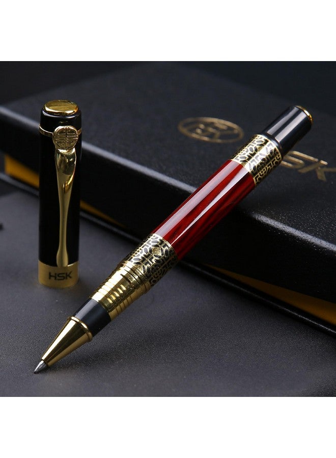 HSK Luxury Gift Pen Ballpoint Pens Black Refill,Classical Retro Style Pen,Best Ball Pen Gift Set For Men & Women Professional Executive,Office,Nice Pens Classy Gift Box (Red) - Image 3