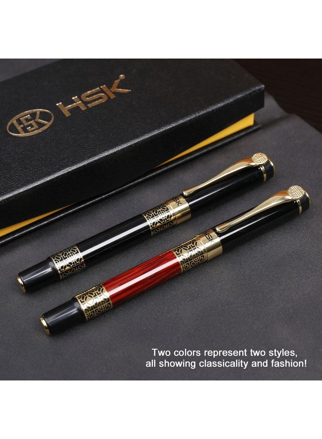 HSK Luxury Gift Pen Ballpoint Pens Black Refill,Classical Retro Style Pen,Best Ball Pen Gift Set For Men & Women Professional Executive,Office,Nice Pens Classy Gift Box (Red) - Image 5