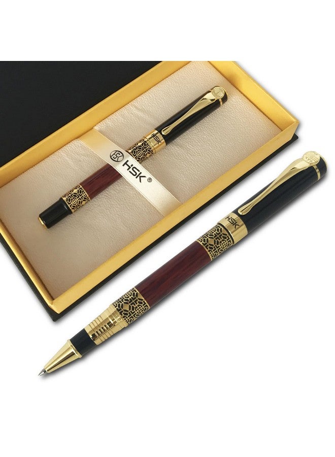HSK Luxury Gift Pen Ballpoint Pens Black Refill,Classical Retro Style Pen,Best Ball Pen Gift Set For Men & Women Professional Executive,Office,Nice Pens Classy Gift Box (Red) - Image 1