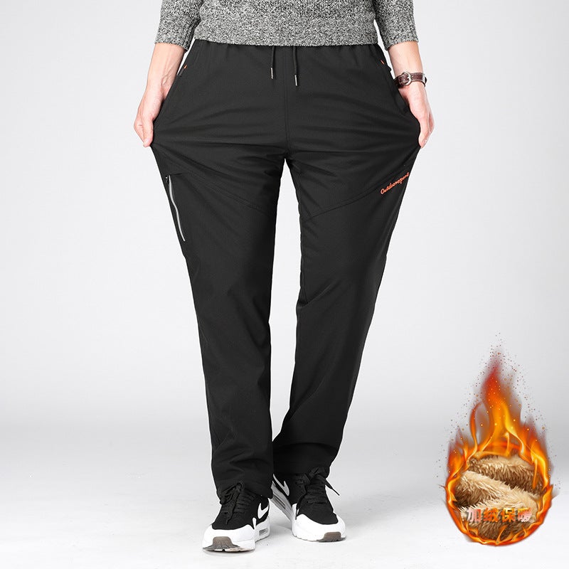 Winter Fleece-Lined Thermal Hiking Pants, Thickened Outdoor Waterproof Windproof Three-Proof Sports Pants - Image 2