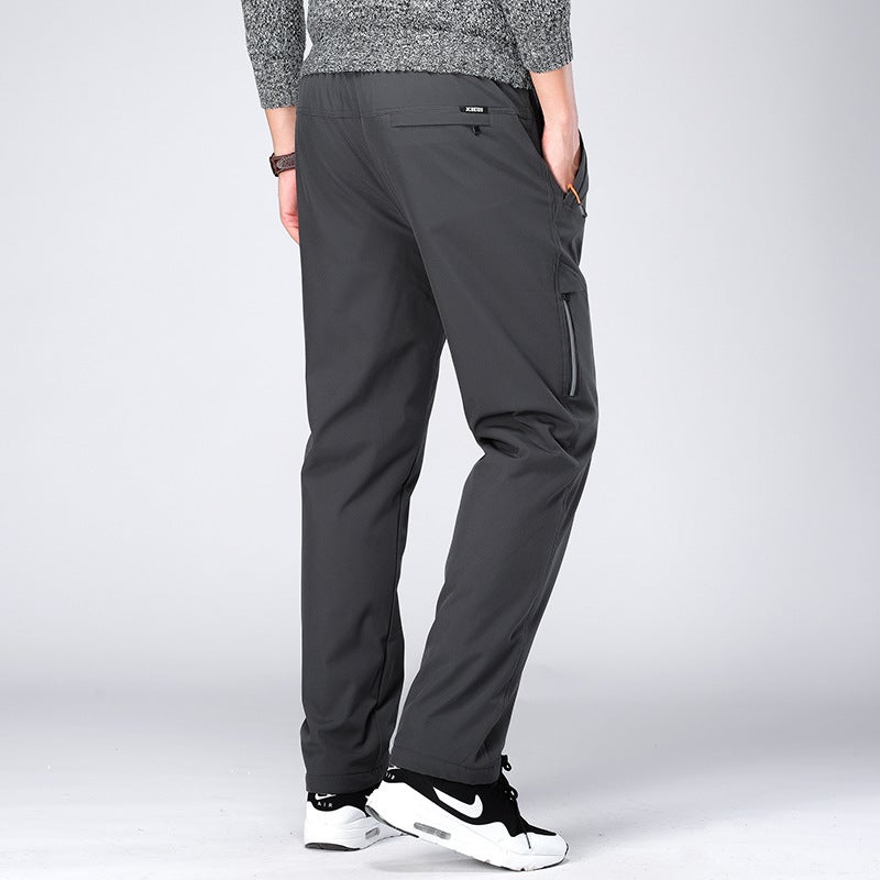Winter Fleece-Lined Thermal Hiking Pants, Thickened Outdoor Waterproof Windproof Three-Proof Sports Pants - Image 5