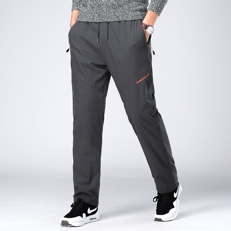 Winter Fleece-Lined Thermal Hiking Pants, Thickened Outdoor Waterproof Windproof Three-Proof Sports Pants - Image 1